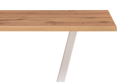 Стол деревянный Мичиган Лофт 110х70 25 мм дуб вотан / белый матовый. Фото