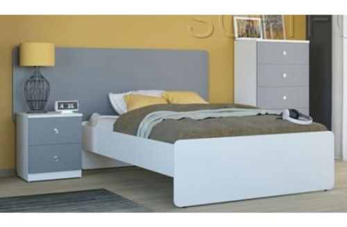 Кровать на каркасе двуспальная Силуэт (1600 х 2000) белый фото Кровать на каркасе двуспальная Силуэт (1600 х 2000) белый. Фото №1