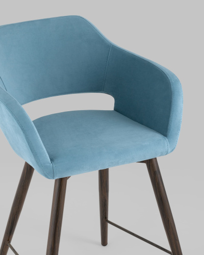 Стул полубарный Саймон велюр пыльно-голубой. Фото №9