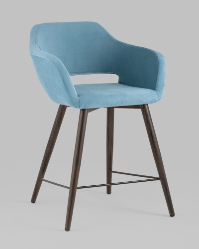 Стул полубарный Саймон велюр пыльно-голубой. Фото №3
