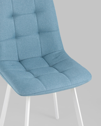 Стул Chilly рогожка голубой ножки белые фото Стул Chilly рогожка голубой ножки белые. Фото №9