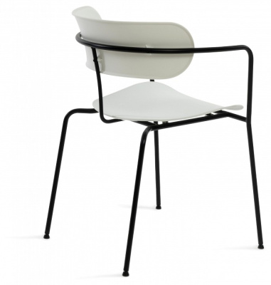 Кресло VAN HALLEN (mod. 2433) пластик/металл, 54,5х53,5х76 см, высота до сиденья 46 см, белый/черный (поставляется по 4 шт). Фото