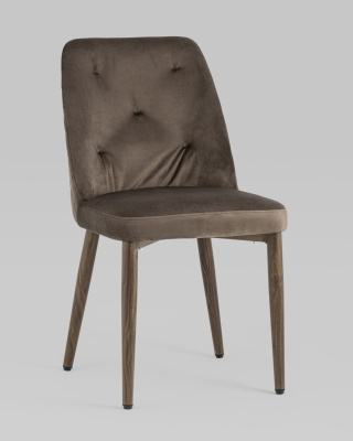 Стул Эмма велюр коричневый ножки дерево. Фото №3